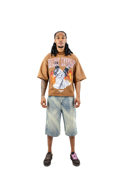 Oversized T Shirt - Brown